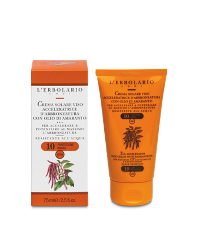 Crema Solare Viso acceleratrice d’abbronzatura SPF10 75 ml - L'Erbolario - Acquista on-line