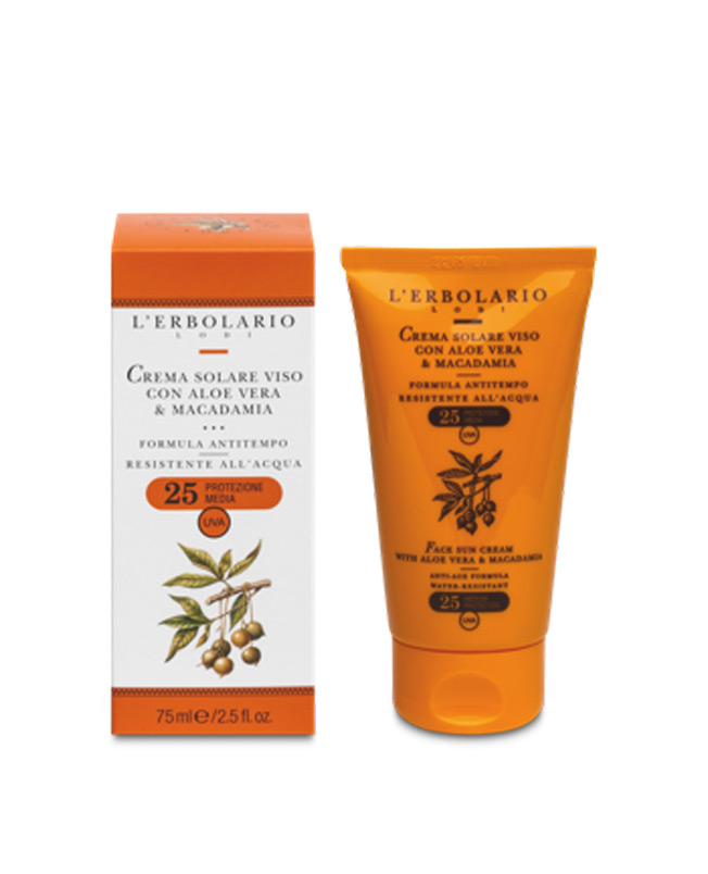 Crema Solare Viso all’Aloe & Macadamia SPF25 75 ml - L'Erbolario - Acquista on-line