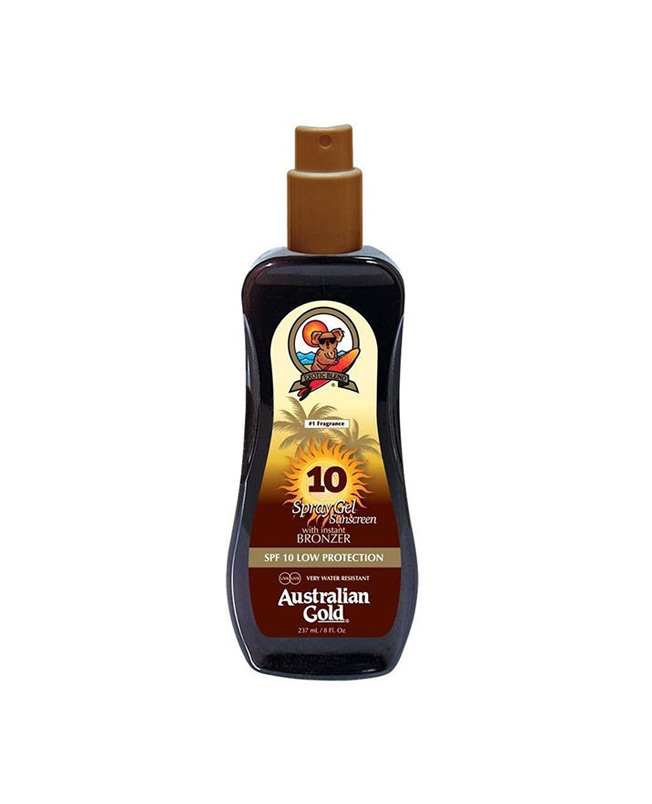 Protezione Solare SPF10 Spray Gel with Bronzer Australian Gold Acquista Online Spray Parfums