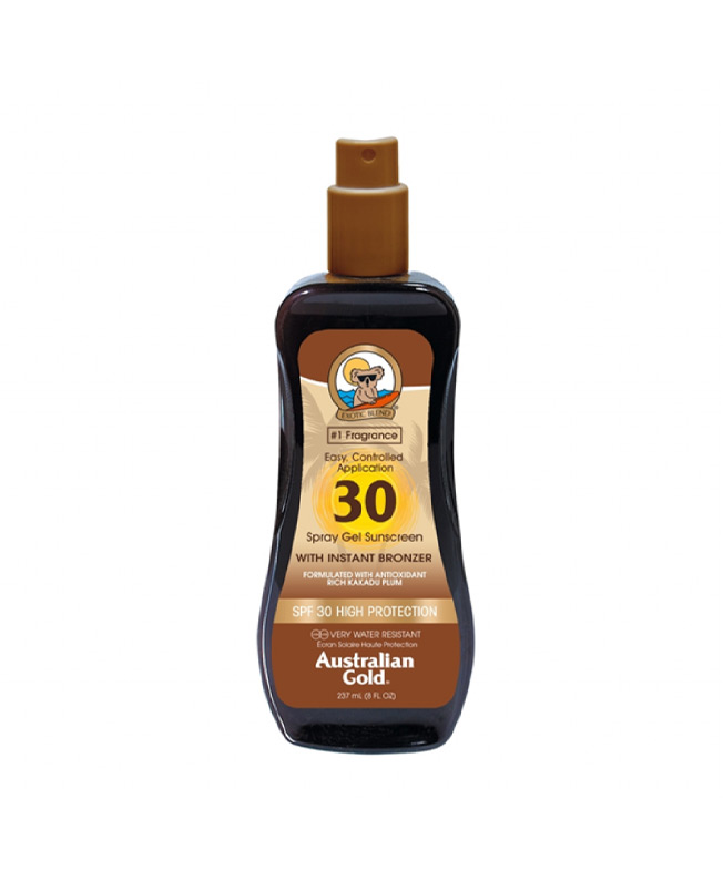 Protezione Solare SPF30 Spray Gel with Bronzer - Australian Gold - Acquista Online Spray Parfums